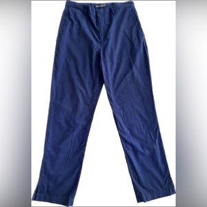 Vintage Polo Golf Ralph Lauren 90’s Straight Leg Pants Blue Split Hem Cotton 8